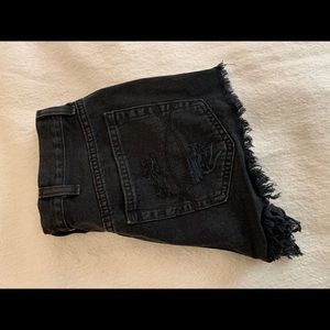 Black jean shorts